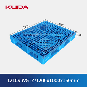 KUDA 1210S-WGTZ Paleta de plástico Paleta gruesa de alta resistencia 14kg HDPE o PP Nuevo material Paleta de grado industrial 1200x1000x150mm - Product Image 1