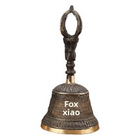 Religious Instruments Supplies Large Esoteric Buddhist Taoist Three Pure Ones Bells Brass Antique-Style Hand Bells Made China