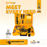 Ensemble d'outils électriques pour perceuse DINGQI de 28 pièces, kit d'outils électriques et manuels multifonctions avec boîte de rangement pour la réparation à domicile et le bricolage
