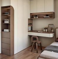 Armoire en bois massif intégrée de style européen moderne avec bureau intégré, meubles modulaires écologiques pour hôtel, salon, chambre à coucher