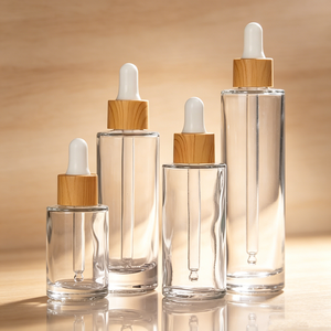 Bouteilles compte-gouttes en verre transparent dépoli à épaule plate, avec logo personnalisé sérigraphié, 20ml, 30ml, 50ml, 100ml, 120ml, avec bouchon sécurité enfant - Product Image 2