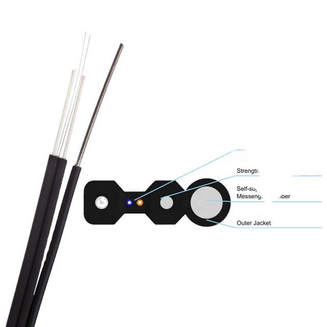 Fiber Optical Drop Cable 1Core 2Core Asu Flat Indoor Outdoor Fibra Optica LSZH Jacket FTTH Fiber to the Home