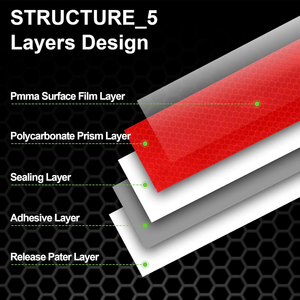 100FTF Spurtar Trailer Băng phản quang Băng dính phản quang chấm đỏ và trắng cho xe cảnh báo Phụ kiện xe hơi Băng an toàn - Product Image 2