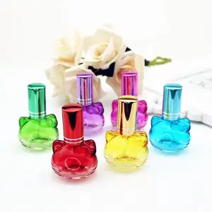 Güzel renkli kadınlar cam parfüm sprey şişeleri 10ml cam boş yuvarlak parfüm şişesi