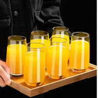 Ensemble de verres en verre pour salon, bouteille à boisson ouverte pour jus, thé, lait, eau, bouteille d'eau potable en verre 450 ml