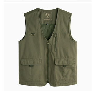 <span class=keywords><strong>Gilet</strong></span> décontracté en pur coton sans plis à col en V pour hommes, grandes tailles, pour personnes d'âge moyen et âgées, idéal pour l'hiver, le printemps et l'automne, style uniforme - Product Image 5