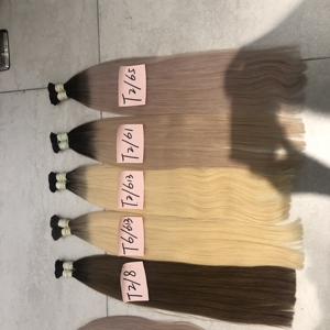 Capelli Umani Vergini Remy Russi a Doppia Trama per Uso Professionale, Personalizzabili in Qualsiasi Dimensione, Oltre 70 Colori, per Donne - Product Image 5