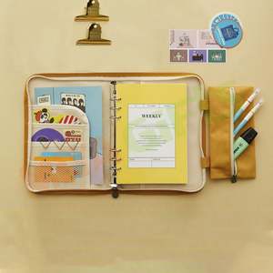 Bolsa de libro personalizada <span class=keywords><strong>agenda</strong></span> planificador diario cuaderno tela lona algodón cubierta con cremallera con bolsillo A5A6 - Product Image 3