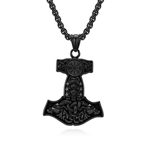 Nordic Style Viking Thor Hammer Stainless Steel Necklace Unisex Everyday Wear - Product Image 5