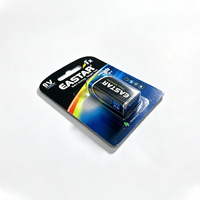 Baterai Alkaline OEM 9V 6LR61, Baterai Kering, Kemasan Plastik Blister Card untuk Alarm Asap dan Multimeter