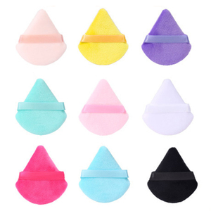 Borla de Maquillaje Triangular de Terciopelo con Logotipo Personalizado, Borla Suave de Algodón para Fijar el Maquillaje Facial, Herramienta de Belleza - Product Image 6