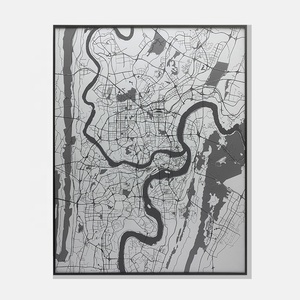 JZ decorazione soggiorno Giclee parete Poster cornice in legno stampa grande tela mappa della città da parete arte moderna pittura su tela - Product Image 3