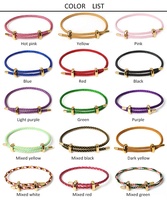 Bracelet tressé en fil d'acier inoxydable plaqué or 18 carats, ajustable, étanche, pour couple, bijoux de mode tendance, vente chaude