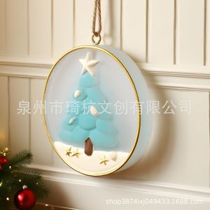 Ornement suspendu pour arbre de Noël, décoration circulaire en résine pour la décoration des fêtes - Product Image 3