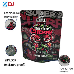 Sachets Mylar noirs de qualité supérieure, anti-odeur, format 3.5, pour bonbons gélifiés aux baies rouges, type « Angry Cherry » - Product Image 2
