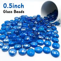 BOYA Pierres de verre solides écologiques bleues modernes de 1/2 pouce, résistantes au feu, durables, pour remplissage de vases décoratifs et décoration de foyers