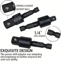 Jeu de douilles à cliquet à double tête à angle de 105 degrés, 6 pièces, rotatif à 360 degrés, adaptateur de douille à choc de 1/4 pouce, jeu d'outils en chrome-vanadium