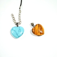 Pendentif en turquoise bleue de type pierre précieuse naturelle en forme de cœur, designs de mode DIY pour collier de bijoux