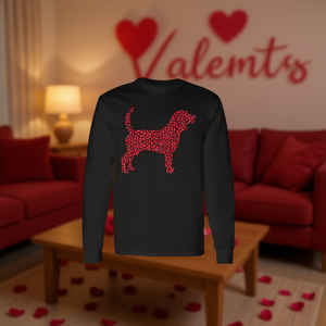 Camiseta de manga larga para el día de San Valentín con diseño de corazón y cachorro Beagle para amantes de los perros - Product Image 3