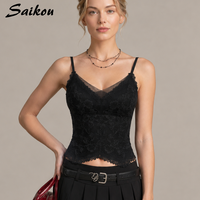 En gros, Débardeur camisole sexy en dentelle à col en V, avec bonnets rembourrés intégrés et soutien-gorge push-up sans armatures pour femme