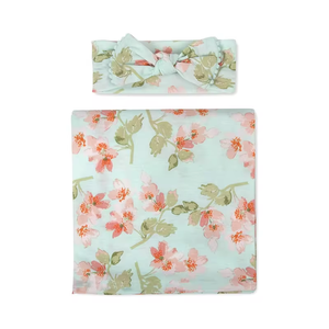 Nouveau-né doux emmailloter réception <span class=keywords><strong>couverture</strong></span> réception mousseline Swaddle chapeau ensemble <span class=keywords><strong>couverture</strong></span> bandeau <span class=keywords><strong>naissance</strong></span> bébé douche cadeau - Product Image 5