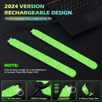 Bracelets lumineux LED fluorescents personnalisables avec logo, rechargeables par USB, bracelets de sécurité réfléchissants, sangles de bras pour enfants, anniversaire