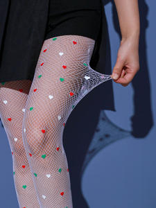 Mode printemps été collants résille mignon coeur vert minceur jambes femmes collants Leggings <span class=keywords><strong>blanc</strong></span> collants maille bas - Product Image 6