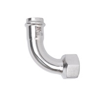 Coudière longue sans soudure en acier inoxydable 304 à double épaisseur, à paroi mince, pour alimentation en eau, norme JIS, 90 degrés