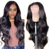 Perruque frontale 360 en cheveux humains lisses péruviens de 30 pouces, pré-épilée, avec baby hair et nœuds blanchis, disponible sur Alibaba-online-shopping