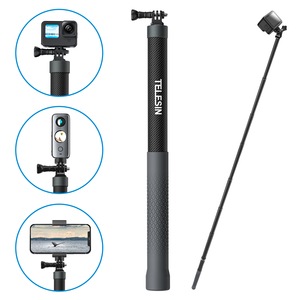 Telesin sợi Carbon có thể gập lại Trọng lượng nhẹ Selfie Stick <span class=keywords><strong>Monopod</strong></span> nối dài 300mm 44cm gấp 0.5kg tải trọng tối đa 1/4 Vít Máy ảnh sử dụng - Product Image 3