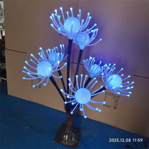 ไฟ LED ตกแต่งภายนอกอาคาร 3 มิติ รูปทรงต้นไม้ดอกเบญจมาศ สร้างบรรยากาศชวนฝัน เหมาะสำหรับเทศกาลคริสต์มาส ปีใหม่ และตกแต่งภูมิทัศน์ - Product Image 4