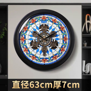 Luxury <b>Mechanical</b> Wall <b>Clock</b> Round Metal Gear Retro Design Living Room Decoration Battery Powered Single Face 7Cm Thickness - Product Image 5