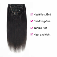 Clip droit brésilien de vison dans les extensions de cheveux vrais cheveux humains Clip noir naturel ins Clip sans couture sur l'extension de cheveux