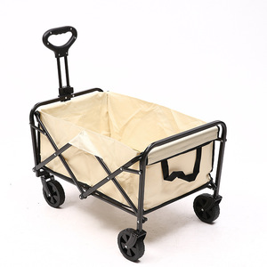 Chariot de camping pliable à grande capacité, robuste, avec cadre en acier, à quatre roues, pour le jardin, les pique-niques en plein air et le rangement - Product Image 1