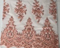 Tela de Encaje con Lentejuelas y Cuentas Tejidas en Oferta para Vestidos, Trajes de Novia, Bolsos y Juguetes - Bordado de Doble Cara Resistente al Encogimiento