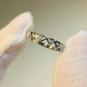 Anello Q575 in oro bianco con diamante taglio a cuore, colore G naturale, minimalista, da donna, per tutti i giorni - Product Image 3