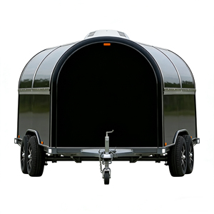 Remolque tipo domo negro con almacenamiento seguro para pasar la noche, con escotilla de servicio con cerradura para protección de equipos de helados, de acero inoxidable, 13 pies - Product Image 3