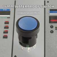 Interrupteurs à bouton-poussoir momentanés TOOWEI 16 mm IP67 étanches 2NO 2NC 2COM 125V 5A