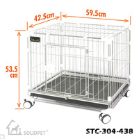 Cage pour animaux de compagnie Solidpet en acier inoxydable 304 respirante et multifonctionnelle avec barres métalliques pour chiens miniatures/petits, emballage en boîte, voyage, extérieur