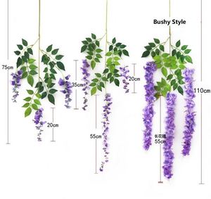 Decorazioni per Matrimoni, Ghirlande di Fiori Artificiali in Seta di Glicine, Rattan Pendente, Fiori per Sposa, Ghirlanda per Casa, Giardino, <span class=keywords><strong>Hotel</strong></span> - Product Image 1