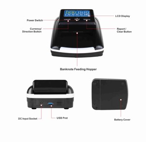 Chuanwei AL-130 xách tay tiền giấy Detector UV LCD hiển thị tiền mặt Detector ECB FCC cấp giấy chứng nhận kiểm tra nhựa máy đếm - Product Image 4