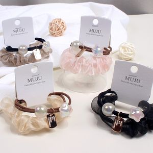 Schnelle Probe 2-teilige Packung China Big East Gate Pearl Spandex Haar gummis Haar gummis für Frauen und Mädchen MUJU Fashion - Product Image 1