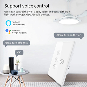 Ventilateur de plafond WiFi Tuya avec interrupteur tactile à capteur inductif, application Smart Life, réglage de la vitesse du vent, compatible avec Alexa et Google - Product Image 3
