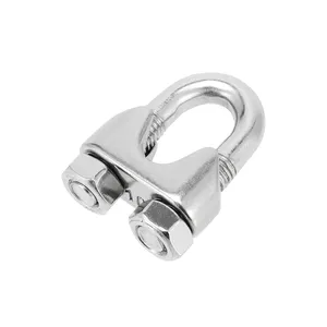 In Stock 304 Stainless Steel 2mm 3mm 4mm U Bolt Saddle Clip Clamp For Wire Rope Cable