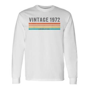 Camiseta vintage de manga larga de 1972 con cuello redondo, unisex, para adultos, edición limitada, regalo de cumpleaños número 53 - Product Image 1