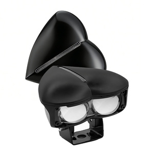 Phare de moto LED en forme de pêche haute puissance 30W avec yeux de démon rouges, phares antibrouillard étanches pour camion, voiture, VTT - Product Image 2