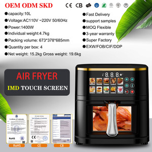 En stock Friteuse à air sans huile multifonctionnelle 12L à écran tactile numérique à réglage intelligent de la température Friggitrice Ad Aria - Product Image 2