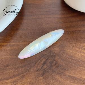 Pinza de Pelo China Simple Hecha a Mano de Acetato para <span class=keywords><strong>Mujer</strong></span>, Diseño Geométrico/Ovalado de 6.3cm para Flequillo y <span class=keywords><strong>Cabello</strong></span> Rebelde, de Alta Calidad - Product Image 6