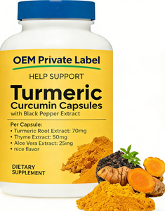 แคปซูลสารสกัดขมิ้นชันพริกไทยดำ OEM สารต้านอนุมูลอิสระจากธรรมชาติสำหรับผู้ใหญ่ ดูดซึมได้ดีขึ้น ปรับแต่งได้ - Product Image 2