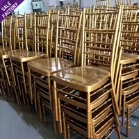 Chaise de Mariage Tifany Chiavari Métal Doré Empilable, Mobilier de Luxe Commercial pour Banquet et Événement